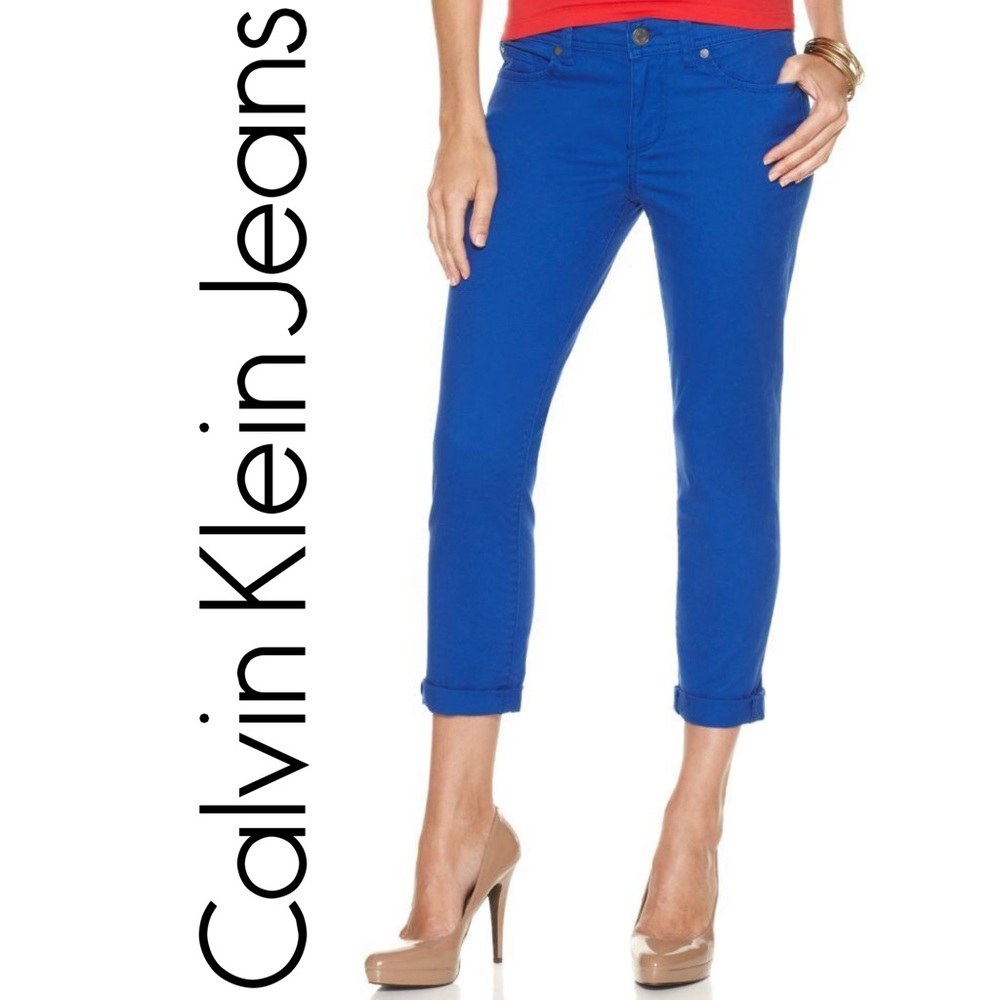 Calvin Klein Blue Power Stretch Skinny Crop Jeans